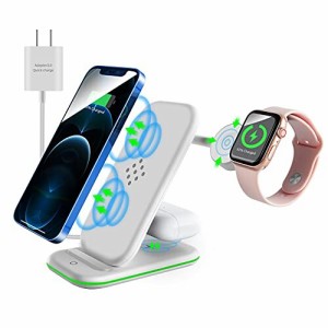 F6ワイヤレス充電器 3in1 Qi置くだけ充電 Apple Watchスタンド Air Pods Pro/3/2充電器 iPhone 14/14 Pro/14 Pro Max/13/13 Pro/13 Pro M