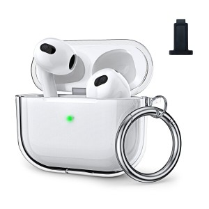 AirPods 3 ケース MRAIN-H AirPods 3世代 カバー ソフトTPU素材 フロントLED可視 ワイヤレス充電対応 AirPods 3 保護ケース カラビナ付き