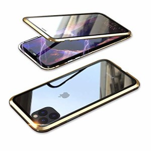 YSAN iPhone11Pro ケース アルミバンパー 両面ガラス 360度全面保護 クリアフルカバー 表裏磁石 耐衝撃 マグネット式 人気 薄型 Qi充電対