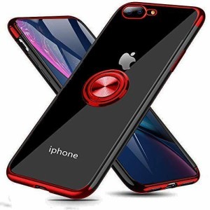 iPhone 6 Plus 用 ケース iPhone 6s Plus 用 ケース リング付き クリア 透明 TPU 耐衝撃 車載ホルダー対応 スタンド機能 防塵 薄型 軽量 