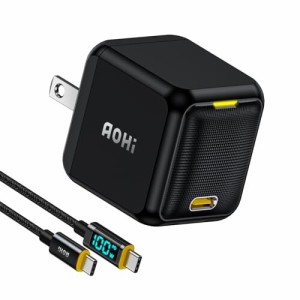 AOHI pd 充電器 65w 対応 USB‐C ac アダプター 急速充電 65w 65w usb-c 充電器 (新型GaN+ 窒化ガリウム採用/PSE技術基準適合) 充電器 ty