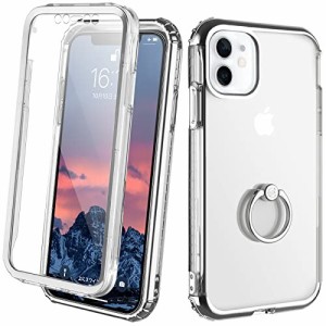 S Segoi iPhone 11 ケース リング付き メッキ加工 フレームとケースの二重構造 スタンド機能 全面保護カバー アイフォン11ケース (iPhone