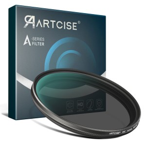 ARTCISE ND2-400フィルター サーキュラー 可変NDフィルター 62mm 減光フィルター 超薄型コントラスト 多層ナノコーティング 色ムラなし 