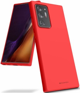 Goospery Galaxy Note 20 Ultra シリコンケース 6.9インチ 薄型 軽量 バンパー カバー (レッド) NT20U-SLC-RED