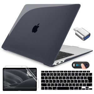 CISSOOK MacBook Air 13 ケース 黒い 2021 2020 新型 カバー A2337 m1 A2179 対応 ブラック 透明 MacBook Air 13 インチ ケース おしゃれ