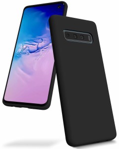 Goospery Galaxy S10 シリコンケース 薄型 軽量 バンパー カバー (ブラック) S10-SLC-BLK