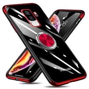 Galaxy S9 Plus ケースリング 耐衝撃 リング付き tpu シリコン 全面保護 360度回転 車載ホルダー対応 軽量 指紋防止 傷つき防止 スリム 