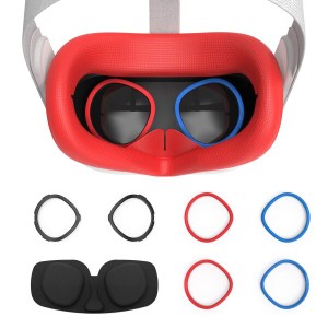 AMVR Quest 2 に対応シリコーンカバー VRレンズカバー レンズスクラッチ防止リング シリコン製 交換用 洗濯可能 汚れ防止 専用 3 in 1 ア