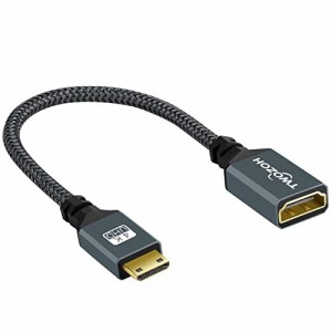 Twozoh Mini HDMI to HDMI変換アダプタ Mini HDMI(オス)-HDMI(メス)変換ケーブル延長ケーブル HDMI ケーブル タイプc (HDMIミニ) 3D/4K 2