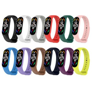 (BDIG) コンパチブル Xiaomi Mi band 7 ベルト Mi Band 7 バンドベルト替えベルト通気設計 ブレスレット柔らかい交換用 シリコン製 カラ