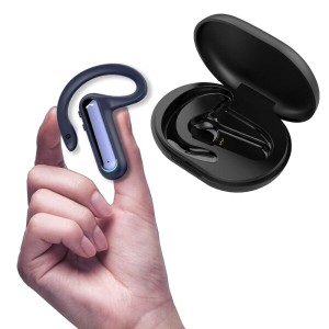 Bluetooth ワイヤレス ヘッドセット 片耳 ビジネスイヤホン ブルートゥースヘッドホン 耳掛け型 耳を塞がない Hi-Fi音質 Bluetooth V5.2 