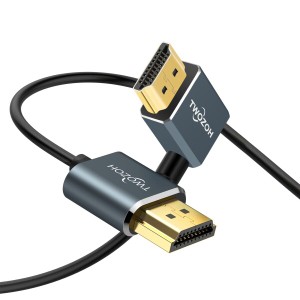 Twozoh HDMI ケーブル L字型 向左角度 90° 0.3M、超薄型スリムHDMI オス-オス コード 3D/4K@60Hz対応 適格請求書発行可