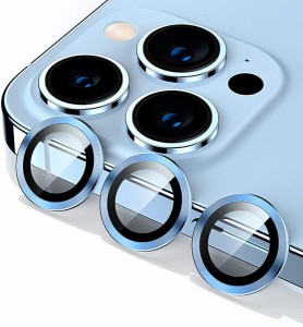 iPhone13 Pro / iPhone13 Pro Max 用 カメラフィルム カメラレンズ保護 貼り付け補助ツール付き ケースに干渉しない アルミ合金 カメラカ