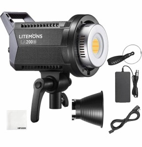 Godox Litemons LA200Bi LEDビデオライト 230W Bowensマウント 0-100%無段階調光 2800-6500k二重色温度 1.4kg超軽量デザイン 84800lux@1m