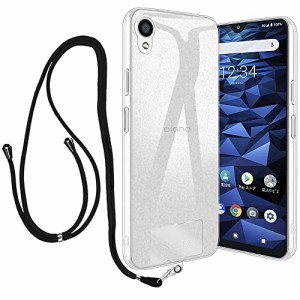 DIGNO BX2 用 ケースクリア 薄型 TPU 軽量ストラップホール付き スマホ 首掛け ストラップ、ハンドバンドとショルダーストラップの2本入