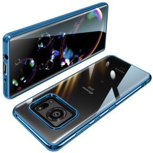 AQUOS R6 ケース クリア SH-51B TPU 透明 薄型 軽量 カバー スマホケース 耐衝撃 メッキ加工 ソフトケース 人気 カバー ワイヤレス充電対