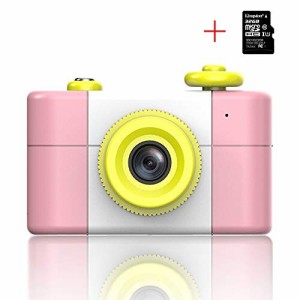 子供用カメラ、U-LIGHT子供用デジタルカメラ、32G SDカードHD1.5画面、日本語取扱説明書（ピンク）