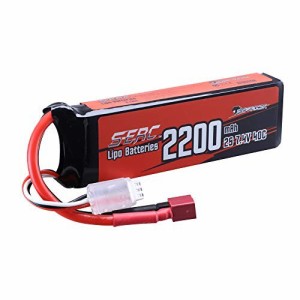 SUNPADOW S-ERCシリーズ2200mAh 7.4V 2S 40C リポバッテリーハードケース、ディーンズ T型プラグ付き、RCトラックRCトラギー RC 無人ヘリ