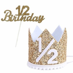 (BEAUTY PLAYER) ハーフバースデー ケーキ 飾りバースデーハット 王冠 キラキラ 誕生日帽子 クラウン フラワー ぼうし 記念日 パーティー