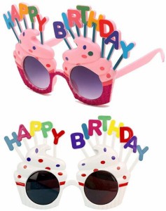(JUTOSU) ノベルティサングラス 誕生日メガネ 飾り付け パーティーグラス 子供大人のための誕生日パーティーメイクアップパーティーパー
