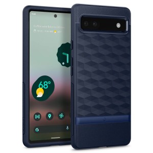 Google Pixel 6a 対応 カバー TPU 高級 立体パターン ハニカム Caseology Pixel6a 用 ケース PCバー 耐久性 パララックス - ミッドナイト