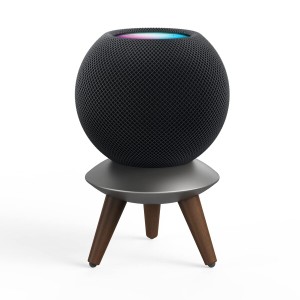 Sikai スピーカースタンド for HomePod mini 用 壁掛けホルダー ホームボット ミニ用 HomePod mini 用 中実アルミとウオルナット素材を採