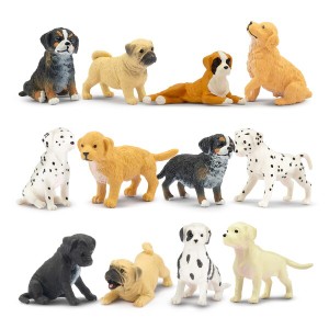 TOYMANY 12PCSミニ犬フィギュア ミニ動物フィギュア 動物フィギュアセット 犬モデル リアルな動物模型 犬おもちゃ 人気動物 玩具 誕生日