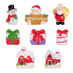 クリスマス ミニチュア 置物 8個セット サンタ 雪だるま ギフト 家 ミニ クリスマスオーナメント 可愛い 樹脂 クリスマス 飾り 置き物 卓