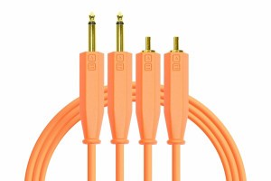 DJ Techtools/Chroma Cables RCA(ピン) - 1/4"(フォーン) Neon Orange (ネオンオレンジ)