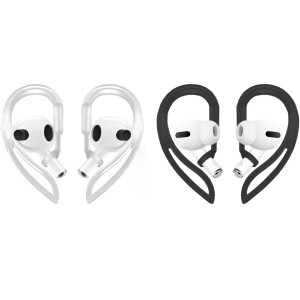 イヤーフック AirPods Pro対応 (多次元調整可能) アクセサリー Apple AirPods 3 2 1 Gen(透明) (黒)