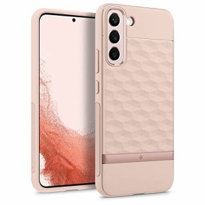 Caseology Galaxy S22 ケース TPU 高級 立体パターン カバー PCバー 耐久性 パララックス - インディピンク