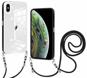 iPhone XS 用 ケース iPhone X 用 ケース クリア ショルダー iPhone xs/x スマホケース 肩掛け 首かけ 斜めがけ ショルダー ケース 縄掛