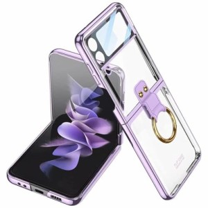 Galaxy Z Flip4 ケース クリア リング付き Samsung ギャラクシー Z Flip4 / docomo SC-54C / au SCG17 用 カバー 純正 おしゃれ OURJOY 