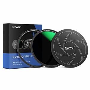 NEEWER 82mm 3-in-1 マグネットNDフィルターセット 1秒吸着 ND1000フィルター+マグネットアダプターリング+フィルターキャップ 42層コー