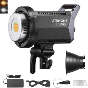 Godox Litemons LA150Bi 190W LEDビデオライト、2800K-6500Kバイカラーボーエンスマウントライト、11 FXエフェクト、CRI 96+ TLCI 97 +、