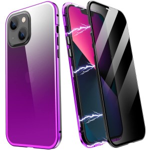 iPhone13用ケース両面ガラスケース液晶画面保護ガラス付き 360度フルカバー マグネット吸着 全面保護 9H硬度 傷つけ防止 iPhone用携帯ク