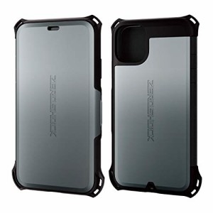 エレコム iPhone 11 ケース ZEROSHOCK 衝撃吸収 (落下時の衝撃から本体を守る) フラップタイプ シルバー PM-A19CZEROSSV