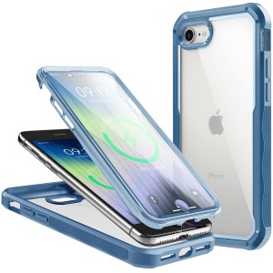 WEIYUN iPhone SE 用 ケース iPhone SE 第3世代 第2世代 iPhone 8 対応 両面クリア 「透明強化ガラス+TPUフレーム 」 保護カバー 薄型 滑