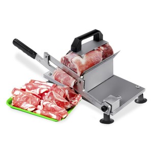 KUWAN 手動ミートスライサー 家庭用 業務用手動肉切り機 冷凍肉スライス オールステンレス鋼