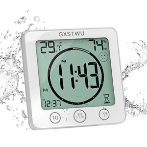 デジタル時計 防水「防滴型」 タイマー 温湿度計 半身浴クロック お風呂時計 温度計 湿度計 熱中症 壁掛け 卓上置き マグネット 吸盤 浴