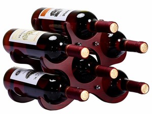 Anberotta 木製 ワインラック ホルダー ワイン シャンパン ボトル ウッド 収納 ケース スタンド インテリア W32 (6本収納)