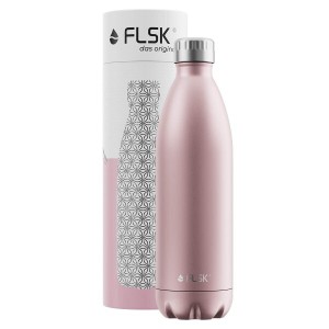 FLSK フラスク 炭酸対応 水筒 1L 真空断熱 ドイツ ステンレスボトル 保温 保冷 炭酸OK 魔法瓶 直飲み ギフト ローズゴールド