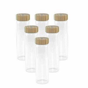 密封されたガラス容器 サイズは47 x 160 x 35 mmで、容量は190 mlの透明なガラス瓶に竹の蓋が付いています。各セットは6つのガラス瓶があ