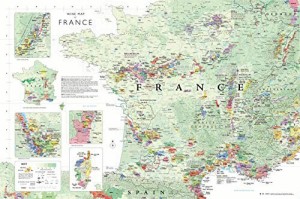 フランス ワイン マップ ポスター 地図 折り畳み 額縁に入れてオシャレなインテリアにも Vino Hayashi… (フランス)