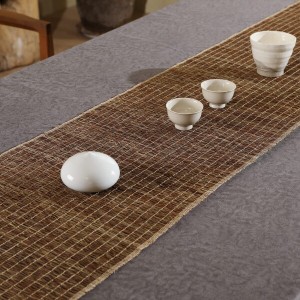 テーブルランナー 手織り布 ちょま生地夏布 天然素材シンプル 素朴なモダン 中華風和風侘寂わびさび禅茶席 断熱テーブル保護 食卓飾り テ