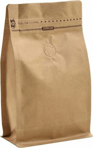 自立袋 コーヒー保存袋 熱シール機対応必須 アルミ箔 再封可能 スタンド袋 紙袋 チャック付き ジッパー 防湿 防水 収納 イエロー 容量約5