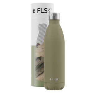 FLSK フラスク 炭酸対応 水筒 750ml 真空断熱 ドイツ ステンレスボトル 保温 保冷 炭酸OK 魔法瓶 直飲み ギフト カーキ