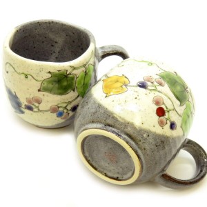 九谷焼 ペアマグカップ 野ぶどう 陶器 食器 日本製 ブランド
