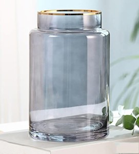 ガラスの花瓶 大 おしゃれ 透明 花器 グレイフラワーベース 大きな花瓶 ガラスベース ガラスボトル アレンジ インテリア 水栽培 生け花 