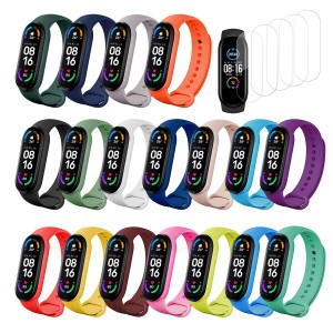 (BDIG) コンパチブル Xiaomi Mi band 5 ベルト Mi Band 6 バンドベルト替えベルト通気設計 ブレスレット柔らかい交換用 シリコン製 カラ